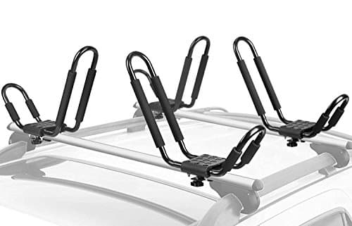 Leader Accessories J-Bar Kayak Roof Rack, 2 pairs with tie-downs