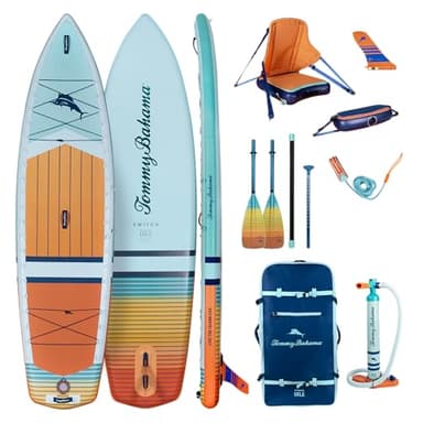 ISLE & Tommy Bahama Switch Inflatable Hybrid Kayak-SUP, 11 ft 6 in