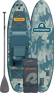 Retrospec June Inflatable Fishing Paddle Board, 11 ft 6 in
