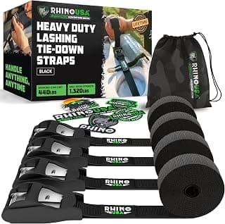 Rhino USA Lashing Straps, 1 in x 12 ft, 4-pack cam buckle