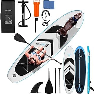 SereneLife XL Extra-Wide Inflatable Paddle Board, 35 in