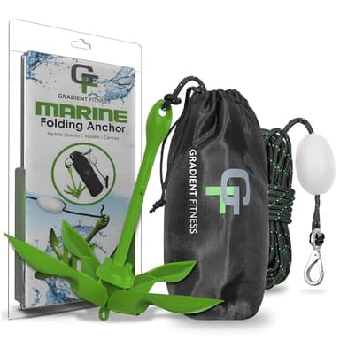 Gradient Fitness Kayak Anchor Kit, 3.5 lb Folding Grapnel with 25 ft Rope